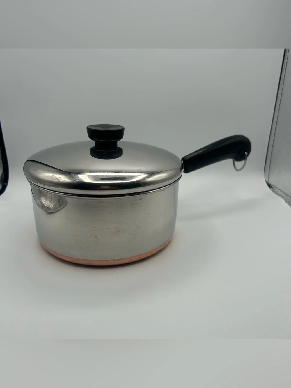 Vintage Revere Ware 1801 2 Quart Sauce Pan Pot with Lid Copper Clad USA 92f